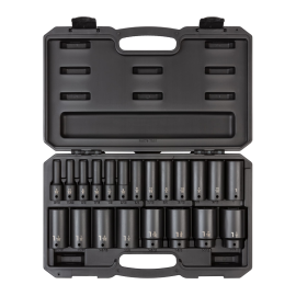 Tekton 92306 1/2 Inch Drive Deep 6-Point Impact Socket Set, 21-Piece | Dynamite Tool