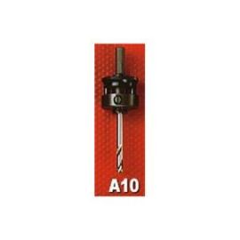 Starrett A10 Quick Hitch, Hole Saw Arbor, HSS drill, fits saw diam 1 1/4"-8-9/32", 3/8" chuck