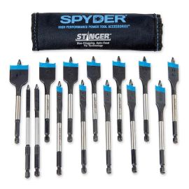 Spyder 11001 Stinger 14-Piece Assorted Woodboring Spade Drill Bit Set | Dynamite Tool 