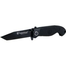 Smith & Wesson CKTACB Special Tactical Rubber Coated Steel Liner Lock w/ Black Tanto Blade