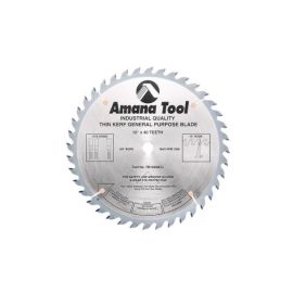 Amana Tool TB10400 Carbide Tipped Thin Kerf General Purpose 10 Inch D x 40T ATB, 15 Deg, 5/8 Bore, Circular Saw Blade