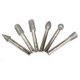 Big Horn 19392 Diamond Burr Set - 1/4 Inch Shank, 80 Grit - Medium, 6 PC 