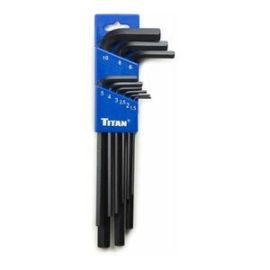 Titan 12719 9 Piece Metric Long Arm Hex Key Set