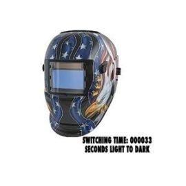 Titan 41265 Solar Powered Auto Darkening Welding Helmet with American Eagle Graphics