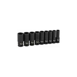 Titan 42300 1/2in Dr. 6pt SAE Deep Socket Set - 9 pc.